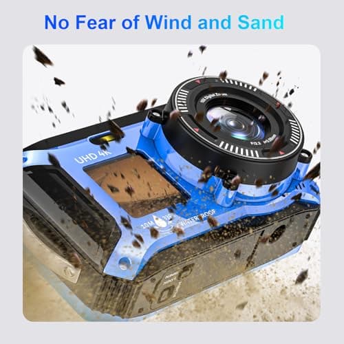 4K Underwater Camera 33FT Waterproof Camera for Snorkeling with 32GB Card Dual-Screen Compact Dustproof Floatable Autofocus UHD 64MP Point and Shoot Digital Camera 1500mAh Battery 4