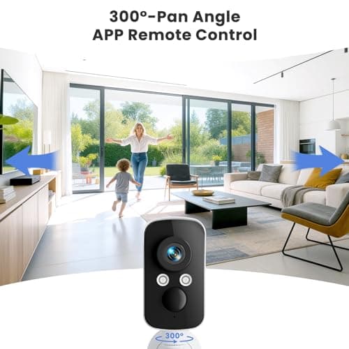 300° Pan Wireless Outdoor Security Camera, No Subscription Free 7-Day Cloud/SD, AI Detection, Magnetic Mount, Battery Powered, 2.4G WiFi, 2K, Night Vision, 360° View, 2-Way Talk, Home Security, IP65 3