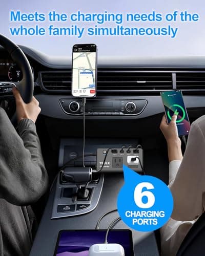 300W Car Power Inverter - YSOLX Dual DC 12V to 110V AC Car Outlet Adapter to Wall Plug, 24W Fast Charging USB-C&USB-A, Portable ​Charger Converter with for Laptops, Phones 3