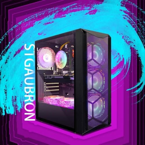STGAubron Gaming PC Computer Desktop, Intel Core i7 8th Gen up to 4.1GHz, GeForce RTX 3050 6G, 16G DDR4, 1T SSD, WiFi 6, BT 5.2, RGB Fan x6, Windows 11 Home 2