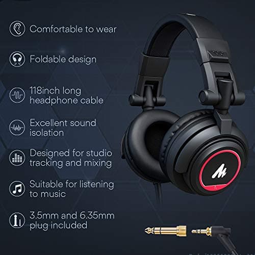 MAONO Microphone with Studio Headphone Set 192kHz/24bit Vocal Condenser Cardioid Podcast Mic Compatible with Mac and Windows, YouTube, Gaming, Live Streaming, Voice-Over (AU-A04H) 4