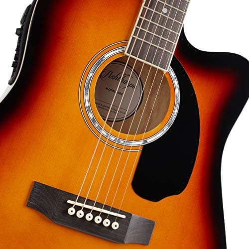 Ashthorpe Full-Size Cutaway Thinline Acoustic-Electric Guitar Package - Premium Tonewoods - Sunburst 4