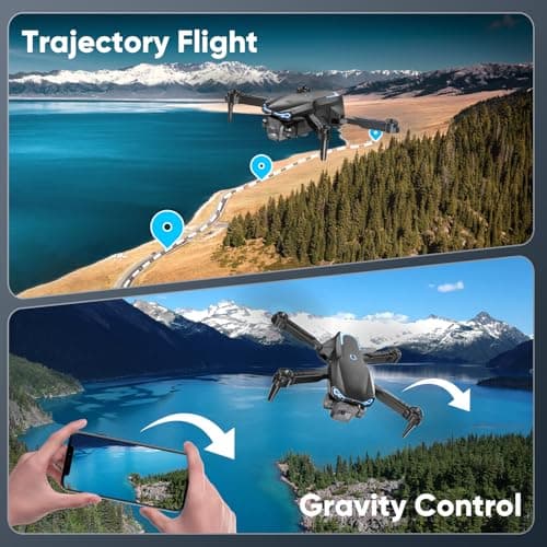 X-shop Foldable Drone with 1080P HD Camera for Beginners & Adults, FPV Live Video, One Key Start, Altitude Hold, 3D Flips, Gesture Selfie, 3 Speed Modes, 2 Batteries 3