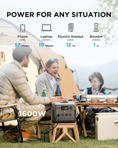 EF ECOFLOW Portable Power Station RIVER 2 Pro, 768Wh LiFePO4 Battery, 70 Min Fast Charging, 4X800W (X-Boost 1600W) AC Outlets, Solar Generator for Outdoor Camping/RVs/Home Use Black 5