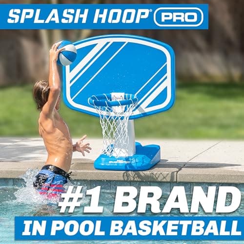 GoSports Splash Hoop Swimming Pool Basketball Game, Includes Poolside Water Basketball Hoop, 2 Balls and Pump – Choose Your Style 3