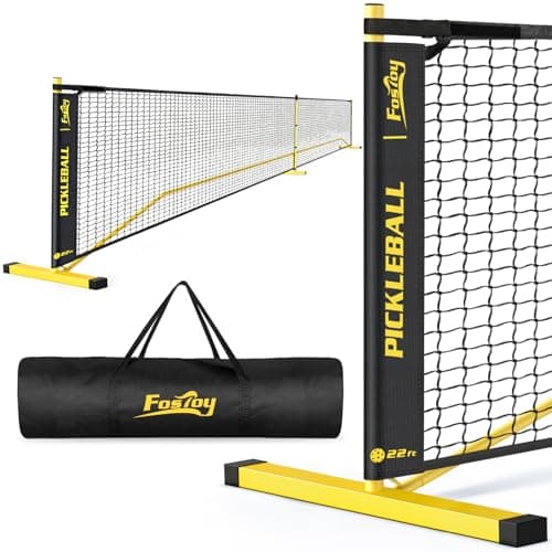 Portable Pickleball Net Set, 22FT Regulation Size 18-Ply PE Pickleball Net,Carry Bag, Weather Resistant Steady Metal Frame Easy Setup for Outdoor Indoor Driveway