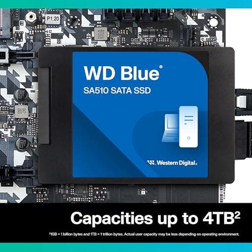 Western Digital 1TB WD Blue SA510 SATA Internal Solid State Drive SSD - SATA III 6 Gb/s, 2.5"/7mm, Up to 560 MB/s - WDS100T3B0A 3