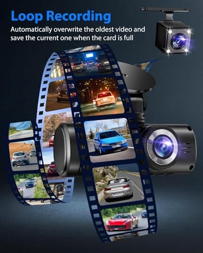 Dash Cam Front and Rear, 1080P Dash Camera for Cars, 3 Channel Car Camera Front Rear and Inside with 32GB Card, Loop Recording, Night Vision, HDR, 24Hr Parking, G-Sensor pcs 5