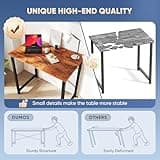 DUMOS 32 in Small Computer Desk for Home Office, Modern Study Work Table Simple Style for Bedroom, Writing Desks with X-Shaped Reinforcement, Rust 4