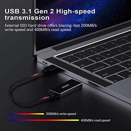 JOIOT Portable SSD External Solid State Drive 120GB Hard Drive, USB 3.2 Type C External - 400MB/S Data Transfer, Mini Aluminium Alloy Portable SSD for Mac Windows Android Linux(120GB) 5