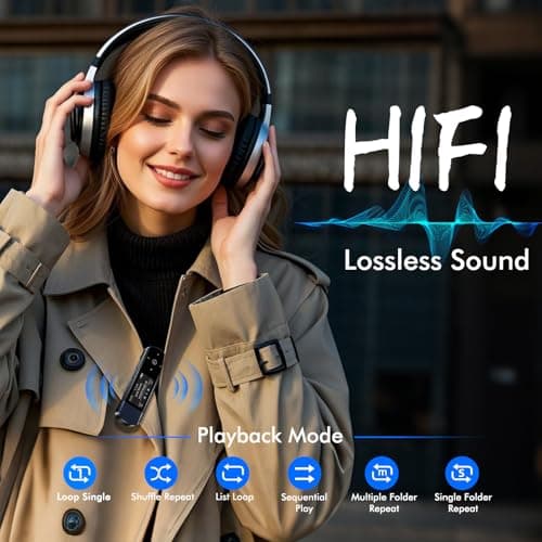 RUIZU 64GB USB MP3 Player with Bluetooth 5.3, Clip Jam Portable Music Player for Sports Running, USB MP3 Player Stick with FM Radio, Voice Recorder, Digital Audio Shuffle Repeat, Phone File Transfer 5