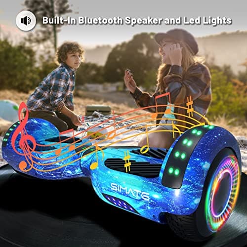 SIMATE Hoverboard, Bluetooth All Terrain Hover Boards with LED Lights and APP Control, Gifts for Kids Adults Girls Boys, for All Ages 2