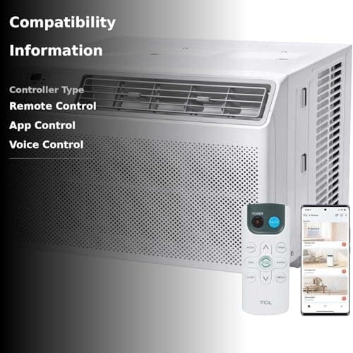 TCL H8W35W 8,000 8000 BTU Smart Window Air Conditioner, Fan & Dehumidifier, 350 Sq. Ft, Remote Control, Compatible with Alexa/Google Assistant, White 4