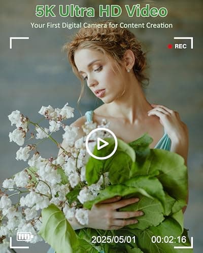 5K Digital Camera for Photography, 75MP WiFi Vlogging Camera for YouTube with 3" 180° Flip Screen, 18X Zoom UHD Autofocus Video Camara with 32GB SD Card 3