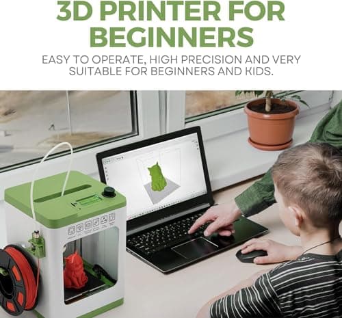 Fully Assembled Mini 3D Printer for Kids and Beginners - Complete Starter Kit with Auto Leveling 3D Printing Machine, 10M PLA Filament, and SD Card - WiFi 3D Home Printer for MAC, Windows, and Linux 4