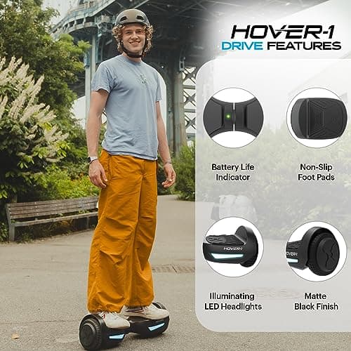 Hover-1 Drive Electric Self Balancing Scooter with 7MPH Top Speed, 3 Mile Range, Long Lasting Lithium-Ion Battery, 6 HR Full Charge, Path Illuminating LED Lights and 6.5” Wheels 3