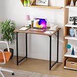 PayLessHere | 32 Inch Computer Desk | Brown | Office Desk with Metal Frame, Adjustable Feet | Water-Resistant, Scratchproof Surface | Sturdy Writing Table for Home Office or Study | Pack of 1 2