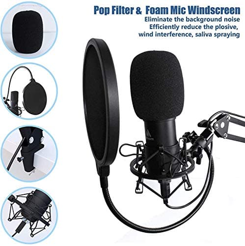 MAONO Microphone with Studio Headphone Set 192kHz/24bit Vocal Condenser Cardioid Podcast Mic Compatible with Mac and Windows, YouTube, Gaming, Live Streaming, Voice-Over (AU-A04H) 5