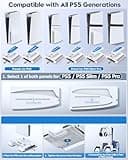 PS5/Slim/Pro Stand and Cooling Station with LED Controller Charging Station for PlayStation 5 Console, Controller Charger, Cooling Stand, PS5/Slim/Pro Accessories Kit with 3 Level Cooler Fan 2