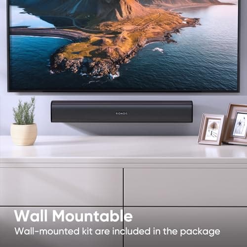 RIOWOIS Sound Bar for Smart TV, Soundbar for TV with Bass Reflector and Easy Set up, Home Audio Surround Sound System for TV PC Projector, Wall Mountable 5