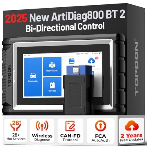 TOPDON AD800BT 2 OBD2 Scanner, 2025 Bidirectional Scan Tool, Function as AD900 Lite AD Pro, All System Automotive Diagnostic Scanner, Active Test, 28+ Reset Service, FCA Autoauth, 2 Years Free Update
