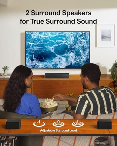 ULTIMEA 5.1 Sound Bar with Dolby Atmos, 410W Surround Sound System for TV, 3D Sound Bars for Smart TV with Subwoofer, Adjustable Surround and Bass, Home Audio Soundbars for TV, HDMI eARC, Poseidon D60 4