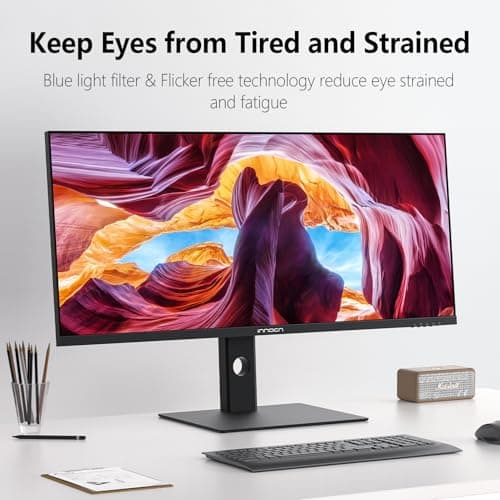 INNOCN 29" Ultrawide Monitor 100Hz 21:9 IPS WFHD 2560 x 1080P 99% sRGB HDMI Computer USB Type C 65W Laptop External Monitor, Height/Pivot Adjustable, Productivity, Wall Mountable, Black 4