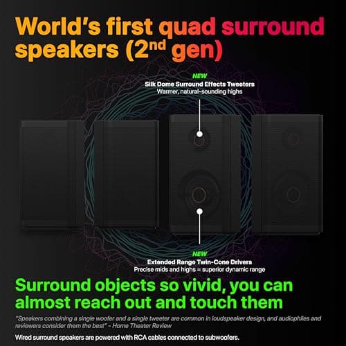 Nakamichi Shockwafe Ultra 9.2.4 Channel Dolby Atmos/DTS:X Soundbar with Dual 10" Subwoofers, 4 Rear Surround Effects Speakers, eARC and SSE Max Technology (Flagship) 5