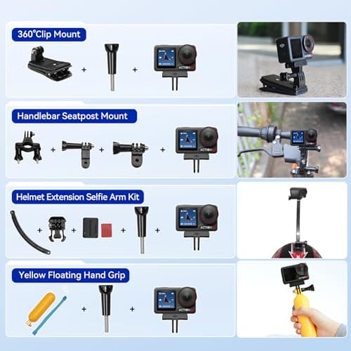 DJI Osmo Action 5 Pro Standard Combo,with 58 Piece Accessory Kit+ 64GB Card - Waterproof Action Camera with 1/1.3" Sensor, 4K/120fps Video, Action Camera 4K Ideal for Sports (Total 1 Battery) 2