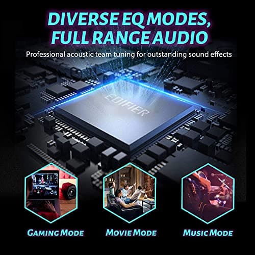 Edifier G2000 32W PC Gaming Computer Speakers for Laptop Mac Desktop Computer Woofer Speakers Bluetooth USB 3.5mm AUX Inputs RGB Lights Multimedia Speakers Black 4