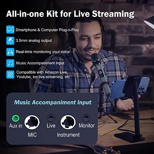 JYX Karaoke Machine with 2 Wireless Mics, 10" Woofer 500W Peak Power Big Portable Bluetooth Speaker with Bass/Treble Adjustment, PA System with Remote Control, LED Lights, Rolling Wheels and Trolley 3