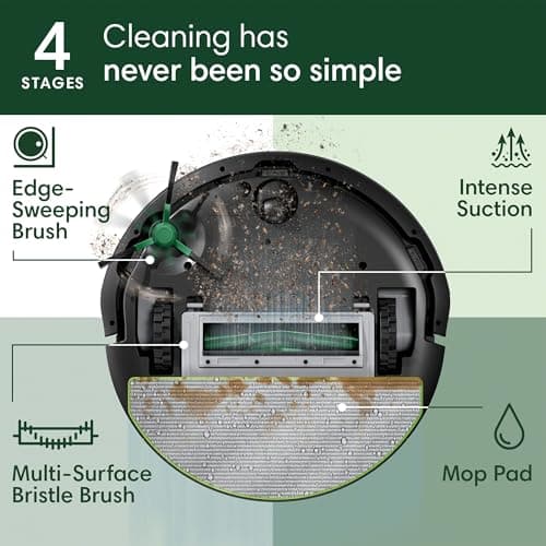 iRobot Roomba 104 2in1 Vacuum & Mop Robot - Self-Empties for 75 Days, Intense Power-Lifting Suction, Vacuums All Floors, Ideal for Pet Hair, LiDAR Smart Navigation Mapping, Mops Hard Floors 5