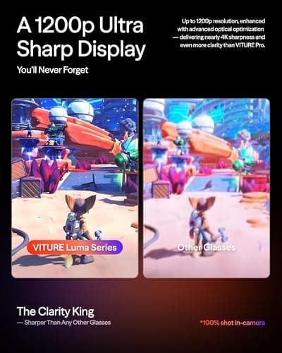 VITURE Luma Ultra XR Glasses, 152'' Ultra Sharp Display, Full 6Dof Support, AR Hand Gestures, 52° FOV, 1500 Nits, for iPhone 17/16/15, Android, Mac, PC, Switch&Switch 2, World's 1st Real-time 2D to 3D 3