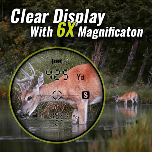 TIDEWE Hunting Rangefinder with Rechargeable Battery, 700Y Camo Laser Range Finder 6X Magnification, Distance/Angle/Speed/Scan Multi Functional Water-Resistant Rangefinder with Case 4