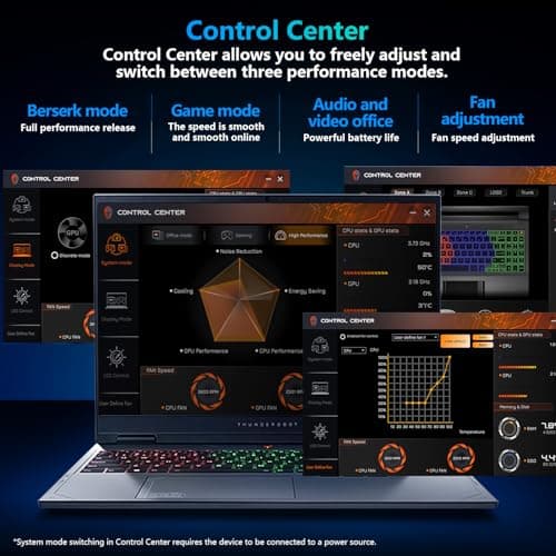 Thunderobot Radiant 16 5060 2.5K 300Hz Gaming Laptop, NVIDIA GeForce RTX 5060, 16" QHD+ 300Hz Display, Core i7-14650HX, 32GB DDR5, 1TB SSD, RGB Backlit Keyboard, Wi-Fi 6, Win 11 Home, Black 3