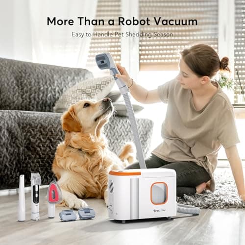 Teendow D20S Max+ Robot Vacuum and Mop, 8000Pa Suction for Pet Hair, with Self-Emptying Dock and Pet Grooming Parts, 10 Weeks Hands-Free Cleaning, PreciSense LiDAR Navigation, App & Voice Control 2