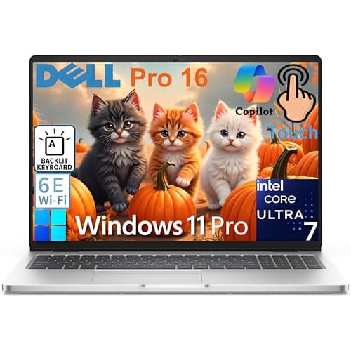 Dell Pro 16 Touchscreen Laptop Computer - (Replaces Latitude 3550) - Intel Core Ultra 7 265U & AI for Business, 16" IPS Display, 32GB DDR5 1TB SSD, WiFi 6E, Bluetooth 5.3, Backlit Keyboard, Win 11 Pro