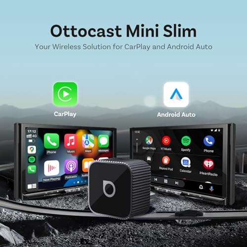 OTTOCAST Mini 3.0 2026 Upgrade, 2-in-1 Wireless CarPlay & Android Auto Adapter, Plug & Play Dongle, Fast Auto-Reconnect, Dual-Band WLAN 5Ghz, for Cars with Wired CarPlay/Android Auto (Black) 2