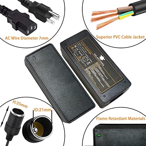 AC to DC Converter 110V to 12V 5A 60W Car Cigarette Lighter Adapter - Wall Plug Outlet Female Socket Converter - 110/120 to 12 Volt AC/DC Adapter Power Supply 4