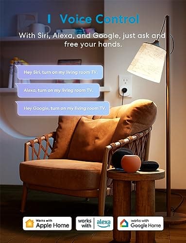 meross Matter Smart Plug Mini, FFS Easy Setup, 100% Privacy Smart Outlet, Compact Size, Support Apple Home, Alexa, Google Home with Schedule and Timer, App and Voice Control, 2.4G Wi-Fi Only (4 Pack) 5