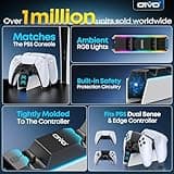 OIVO PS5 Controller Charger with Fast Charging AC Adapter, PS5 Controller Charging Station Stand for PlayStation 5, Docking Station Replacement for PS 5 Accessories Kits 4