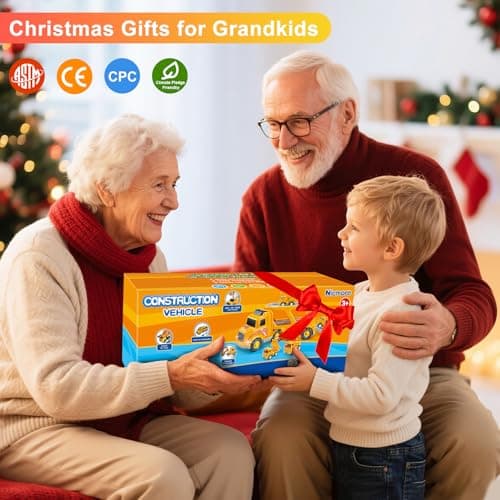 Nicmore Construction Truck Toddler Toys Car: Toys for 1 2 3 4 Year Old Boy 5 in 1 Carrier Toys for Kids Age 1-3 2-4| 18 Months 2 Year Old Boy Christmas Birthday Gifts 7