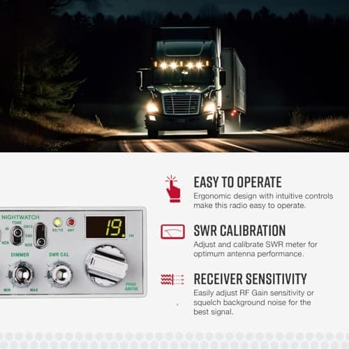 Cobra 29 NW AM/FM Classic Professional CB Radio - Easy to Operate Emergency Radio, Travel Essentials, Instant Channel 9/19, Full 40 Channels, SWR Calibration and NightWatch Illumination Display, Black 4