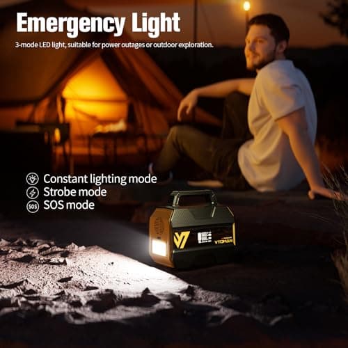 VTOMAN FlashSpeed 300 Portable Power Station, 300W 230Wh LiFePO4 Battery with 3000 Life Cycles, 100W PD USB-C Fast Charge, 6 Outputs for Outdoor Camping, Home Backup, RV, Off-Grid 5