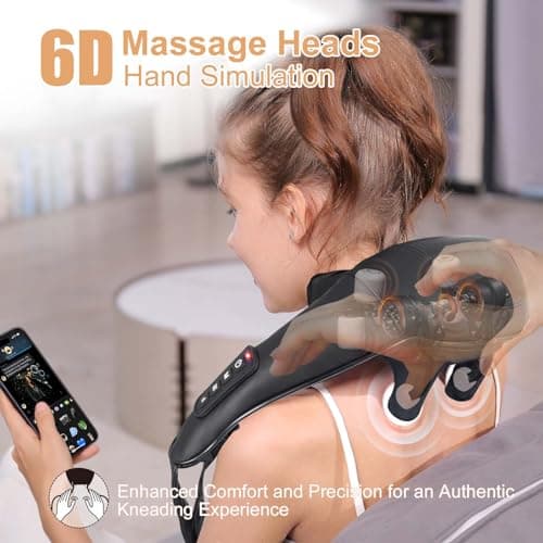MASGRE Shiatsu Back and Neck Massager, Cordless Shoulder Massager with Heat, Electric Deep Tissue 3D Kneading Massage Pillow for Shoulder, Leg, Body Muscle Pain Relief, Gifts for Men Women 4