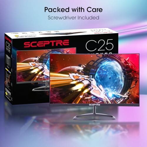 Sceptre New Curved 24.5-inch Gaming Monitor up to 240Hz 1080p R1500 1ms DisplayPort x2 HDMI x2 Blue Light Shift Build-in Speakers, Machine Black 2025 (C255B-FWT240 Series) 4