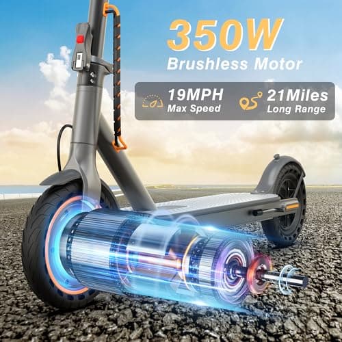 WERHY Electric Scooter, 350W/500W Motor, Top Speed 19/22 mph, Max 16/23/28Miles Ranges, Foldable E Scooter for Adults (8.5''-350W-19Mph) 4