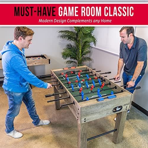 GoSports 54 Inch Full Size Foosball Table - Oak Finish - Includes 4 Balls and 2 Cup Holders 2