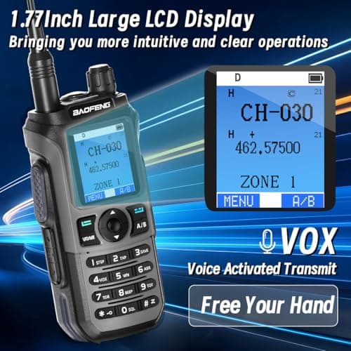 BAOFENG GMRS Handheld Radio Ham Radio Long Range GM21 Rechargeable Walkie Talkies,NOAA Weather Receiver GM-15 PRO 999 Channels Two Way Radio with USB-C Charger for Survival Gear Hunting,2 Pack 4