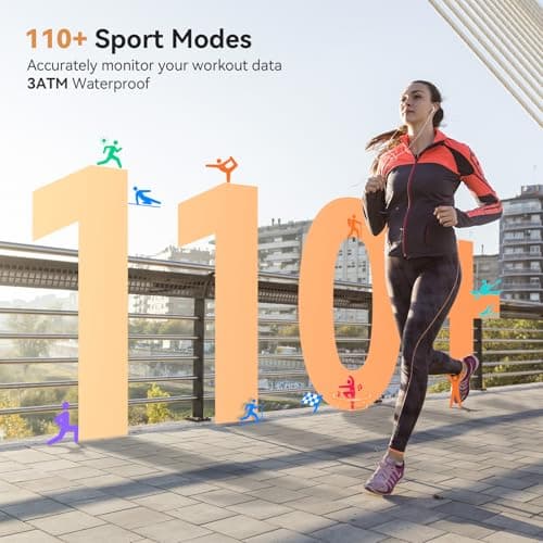 Smart Watch for Women, Answer/Make Call, 1.32'' AMOLED Ultra-Clear Screen Fitness Tracker with Heart Rate/Sleep/SpO2 Monitor, Smartwatch for iPhone/Samsung/Android, 110+ Sport Modes, 3ATM Waterproof 5